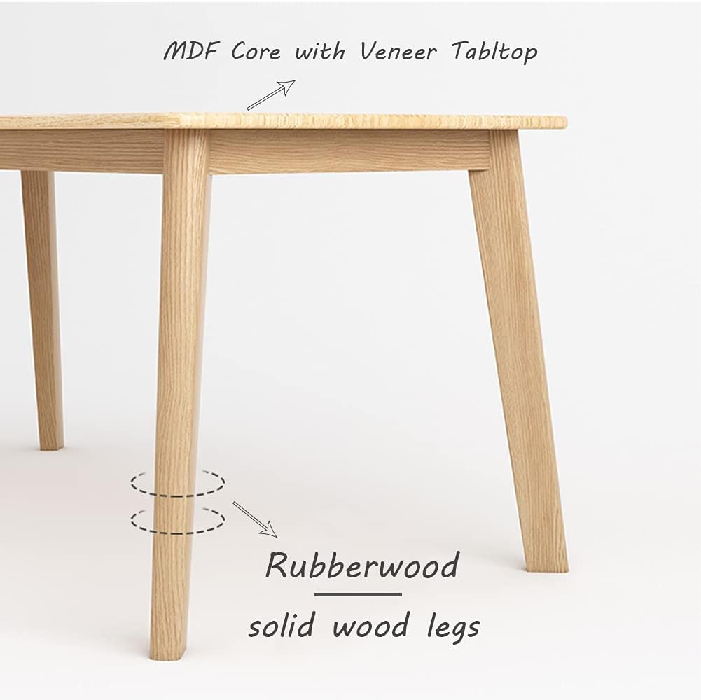 IOTXY Simple Wooden Writing Desk - Modern Minimalist Style PC Laptop Computer Workbench with Solid Wood Legs, 47 W Home Office Work Table for TV Stand Music Video Live Broadcast Workstation, Oak